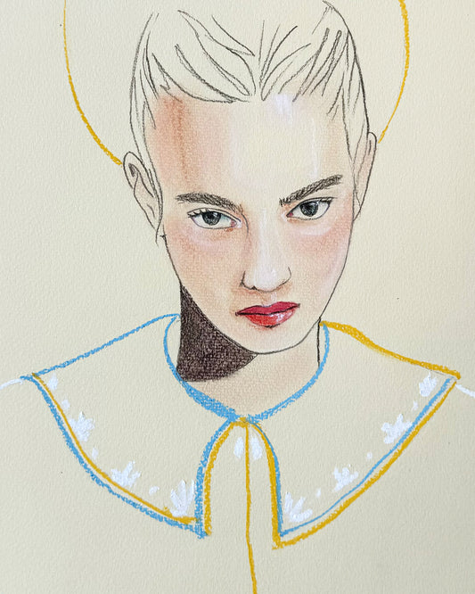 Future in Bloom, 17x14in, soft pastel, 2025