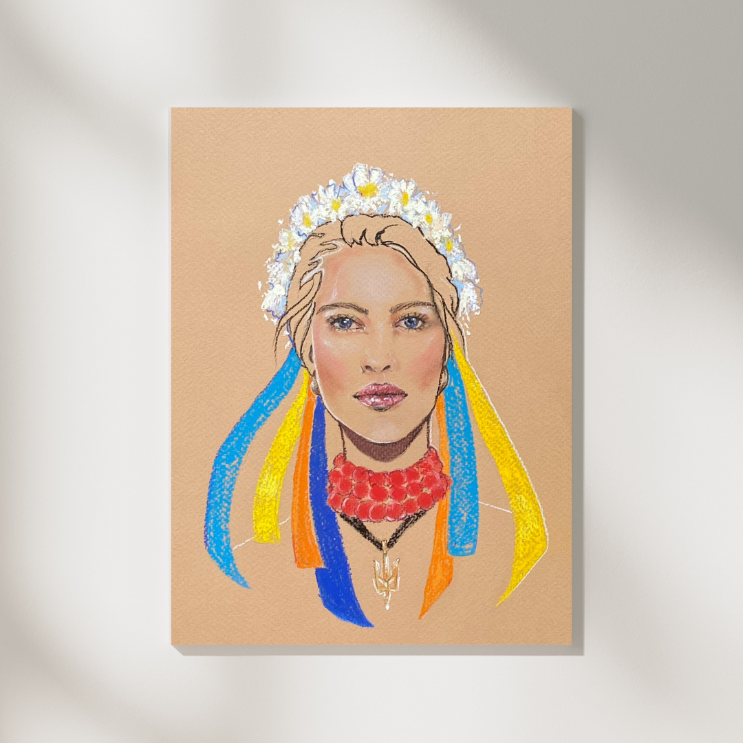 Qirim, 12x9in, soft pastel, framed, 2023