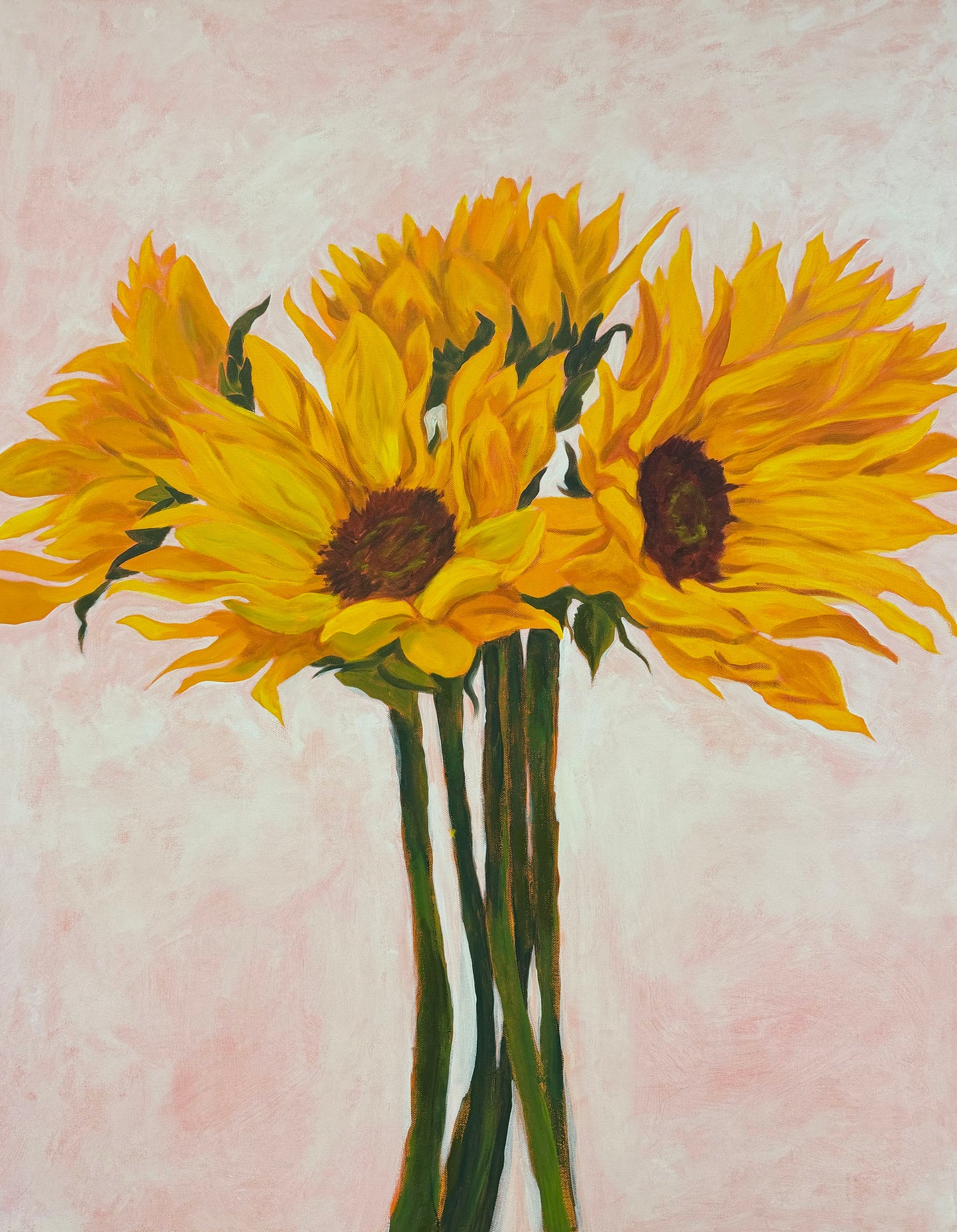Summer Bloom, 40×30in, acrylics on canvas, 2025